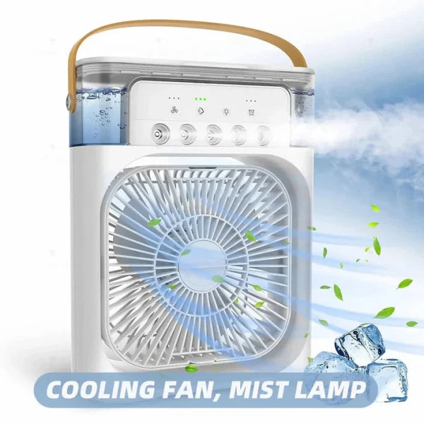 Portable Air Conditioner Fan : Usb Electric Fan With Led Night Light , Humidifier Function